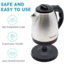 Bouilloire électrique 1,5 litre. Chauffe-eau 1500 W. Théière chauffante. Démontable. Base 360° avec protection surchauffe. Acier