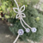 Colliers papillon en cristal Carufin argent fiore choker collana bijoux réglables pour femmes et filles