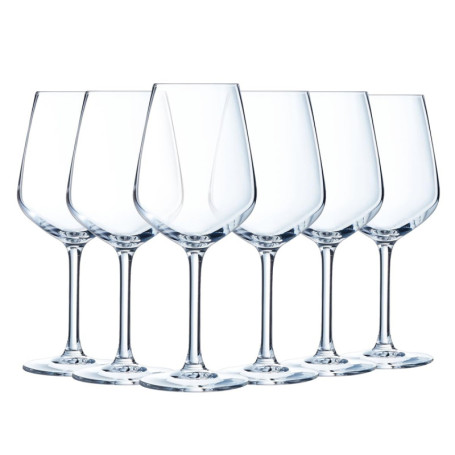 Luminarc - Collection Vinetis - 6 verres à pied 50 cl - Design moderne et élégant - Fabriqués en France - Emballage renforcé