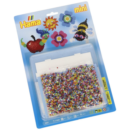 Hama - 5601 - Loisirs Créatifs - Blister 5000 Perles à Repasser + 1 Plaque - Taille Mini - Nature