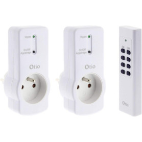 Zenitech - Lot de 2 prises 10A 2P+T télécommandées avec télécommande - Blanc