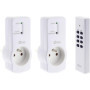 Zenitech - Lot de 2 prises 10A 2P+T télécommandées avec télécommande - Blanc