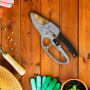 FISHTEC Sécateur de Jardin Titane à Crémaillère - Poignée Ergonomique Antidérapant, Coupe Nette et Franche Sur Enclume, Branches