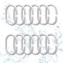 PARENCE.- Lot de 30 Anneaux de Rideau de Douche - Crochet de Rideau en Forme de C - Plastique de Qualité, Blanc - 30 Pièces