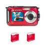 AgfaPhoto Realishot WP8000 - Appareil Photo Numérique Compact étanche - 2 Batteries + Dragonne Flottante Incluse- Rouge
