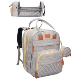 Sourire d'éveil, Sac a dos a langer pour bébé, lit pour bébé portable, Matelas a langer, grande capacité, multifonction, multipo