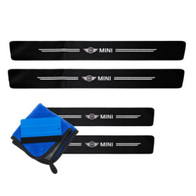 ODOKIT Seuil De Protection Fibre De Carbone Noir - Compatible avec Mini Hatch Countryman Clubman Cabrio - Accessoires 4 Pièces -