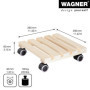 Wagner Support à roulettes pour Pot de Fleur PALETTI 29 x 29 x 8 cm I Roule Pot de Plant pour l'intérieur I Suport Roulant en Bo