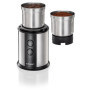 Cloer 7419 Moulin à café et à épices électrique, 2 conteneurs amovibles, pour pesto, herbes, noix et grain, jusqu'à 80 g de grai