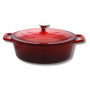 ELO 3073326 cocotte en fonte émaillée antiadhésive avec couvercle, rouge cerise, passe au four, marmite tous feux, faitout induc