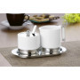 Esmeyer Adam - Service de 5 sucriers et Pots à crème Adam, en Porcelaine Blanche et INOX, composé de : Pot à crème 0,25 Litre,