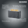 SEVERIN Grille-pain automatique 1 400 W, Grille pain compact 2 fentes jusqu'à 4 tranches, Toaster électrique avec réglage du deg