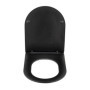 WENKO Abattant WC Galati noir mat | Abattant WC design avec descente amortie Soft-Close en Duroplast | Ultraflat et hygiénique |