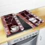 WENKO Maximex Protection Plaque de Cuisson Café en Verre trempé | pour Toute Plaque | Couvre Plaque de Cuisson, Planche à découp
