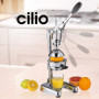 Cilio Presse-agrumes manuel AMALFI | acier inoxydable | presse-agrumes à la main pour 25 % de jus en plus | faible effort | pres