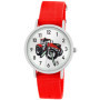 Pacific Time Montre-bracelet pour enfant garçon tracteur rouge tracteur montre enfant voiture voiture bracelet textile aiguilles