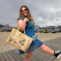 Domelo Panier de courses. Sac de shopping en jute. Grand sac de courses, sac de plage imperméable. Sac en jute comme sac de bain