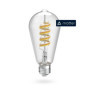 Hama Ampoule Connectée WIFI E27, Ampoule Vintage Filament ST64, Spiral Déco RVBB, 2700-6500K, Ampoule Smart Intelligente, Matter