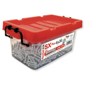 fischer 568676 - Big Box de chevilles murales pour béton SX Plus 6 x 30, pour fixer des lampes, tableaux, climatiseurs, 1000 uni