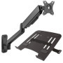 Support Mural pour Ordinateur Portable, Bras Extensible pneumatique réglable en Hauteur, Plateau articulé pour Ordinateur Portab