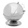 Relaxdays Sucrier Rond SWEETY avec Couvercle Boule à Sucre Bistro refermable 14 x 13 x 13 cm acier inoxydable Argenté