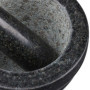 Relaxdays Mortier en granit avec pilon, robuste, pour épices, herbes, mortier en pierre polie, d. 14 cm, 400 ml, gris
