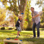 Relaxdays Jeu de Lancer Cornhole, Dimensions : 18 x 29 x 58 cm, 10 Sacs à Lancer, intérieur et extérieur. Multicolore