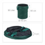 Relaxdays Sacs à déchets de Jardin autoportants, Lot de 3, 90 L, 3 poignées, Poubelle, résistant aux UV, étanche, Vert