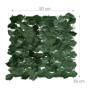Relaxdays Brise-Vue en Lot de 12, haie Artificielle, Feuilles lierres, 50 x 50 cm, pour Jardin ou Balcon, Vert foncé