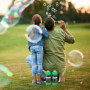 Relaxdays Solution Rechargeable pour Bulles de Savon, Lot de 2, 1 L par Bouteille, Liquide, pour souffleurs, Vert
