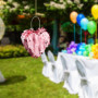 Relaxdays Mini Pinata cœur, à remplir, pour Un Mariage ou Autres fêtes, à accrocher, HxLxP : 13x13,5x5,5 cm, Rose