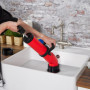 Relaxdays Déboucheur à Pompe, avec 2 adaptateurs, pour Douche, évier, à Pression, sans Produits Chimiques, Noir/Rouge