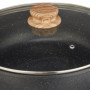 Relaxdays Poêle à Frire, Anti-adhésive, sauteuse, 28 cm, en Aluminium, poignée Ergonomique, Induction, Wok, Noir/Nature