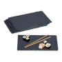 Relaxdays Plat de Service, lot 4, rectangulaire, pour Servir Fromage/sushis/Desserts, 26 x 16 cm, Noir