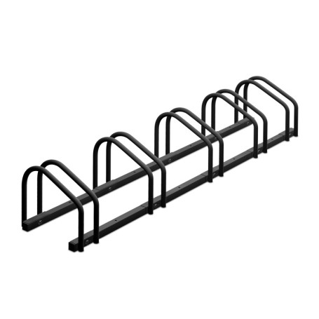 Relaxdays Râtelier pour 5 vélos, Roues de Largeur 60 mm Max., Porte-vélos en métal, Anthracite