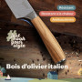 kjøk Premium Couteau de cuisine petit professionnel lame de 13cm avec étui et manche en bois d'olivier, dureté 58±2 HRC style co