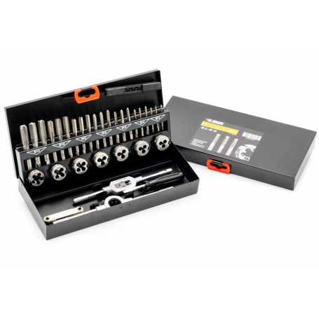 BAER Jeu de tarauds M3 - M12, HSS, taraud, filetage intérieur + filetage extérieur, taraud manuel, filière