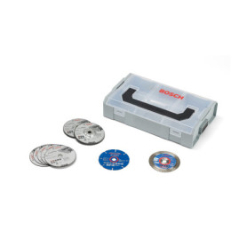 Bosch Professional 9 pièces 76mm-Disc Set + mini L-Boxx (pour GWS-12V, Ø 76 mm, Accessoire Meuleuse Angulaire)