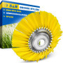 S&R Tête Brosse débroussailleuse Universelle. Brosse Désherbage Gazon mauvaises herbes en nylon 200 x 25,4 mm Jaune
