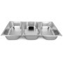 Navaris 3x Bac de Cuisson en Inox - Plat Rectangulaire en Acier Inoxydable - Plateau de Cuisson Four pour Pâtisserie Gratin - 32