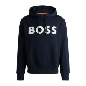 BOSS Hommes Webasic Hood Sweat à Capuche Relaxed en Molleton de Coton avec Grand Logo