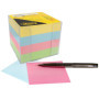 Idena 11183 - Boîte à notes, transparent, 9 x 9 x 8 cm, incl. bloc de 700 feuilles, papier FSC-Mix en 4 couleurs