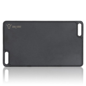 BBQ-TORO Plaque de cuisson rectangulaire en fonte avec poignées - 40 x 23 cm - Réversible, polyvalente et massive - Pour barbecu
