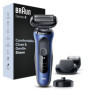 Braun Series 6 61-B4500cs Rasoir Électrique Pour Homme Avec Accessoire Tondeuse À Barbe EasyClick, Base De Recharge, SensoFlex, 