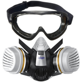 Dräger X-plore 3300 Masque de protection avec lunettes de protection X-pect 4200 et filtres A2 P3 | Demi-masque de peinture cont