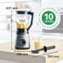 Bosch MMB6172SN Blender 1,5 L Mélangeur de Table 1200 W Noir, Acier Inoxydable