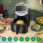 Bosch Air Fryer Série 6, MAF671B0, Friteuse sans huile, capacité de 7,2 L, 7 programmes prédéfinis, vitre de cuisson éclairée, c