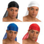 ATM PURECITY© Lot de 4 Bandana US Durag Noir + Blanc + Rouge + Bleu Electrique - Gangsta Rap Hip Hop West Coast - USA du Rag - A