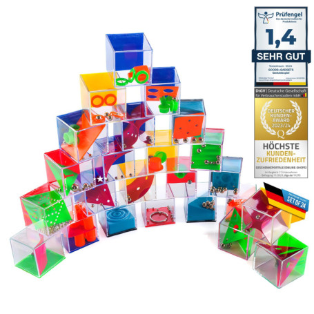 Goods & Gadgets Mini Puzzle Mega Set avec 24 jeux de balle Jeux d'adresse comme sac de fête