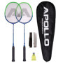 Apollo Kit de Badminton - Ensemble de Raquettes pour l'Entraînement, le Sport et le Plaisir en Famille - 2 Raquettes en Carbone 